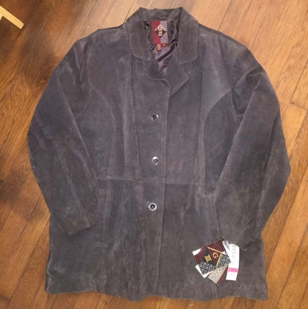 PLUS SIZE SEARS SUEDE BROWN  ESPRESSO JACKET